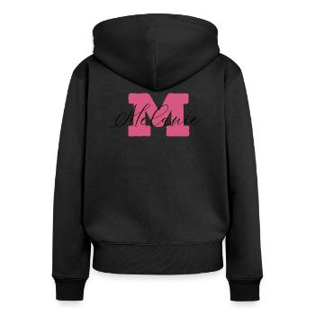 Melanie Name imprint - Women's Premium Organic Zip Hoodie - black - Back - Julia (174cm)