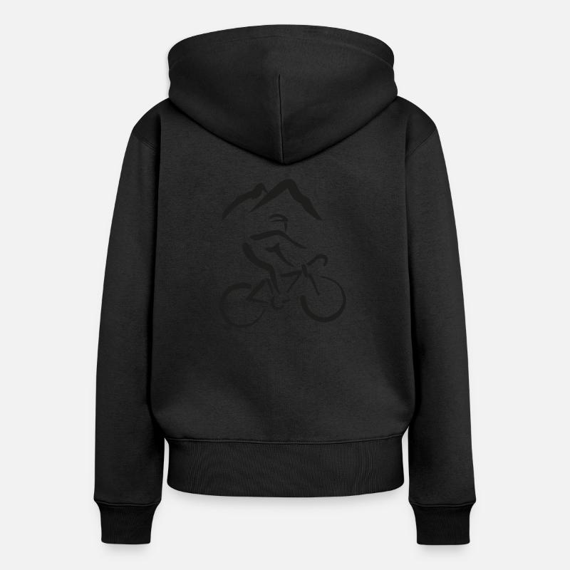 Cyclisme - Sweat à capuche zippé Premium bio Femme - noir