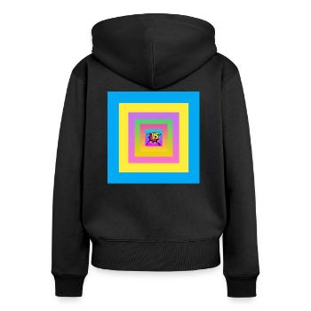 SGN 05 17 2022 1652813339264 RAINBOW - Frauen Premium Bio Zip Hoodie - Schwarz - Hinten - Julia (174cm)