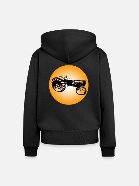 Traktor - Frauen Premium Bio Zip Hoodie - Schwarz