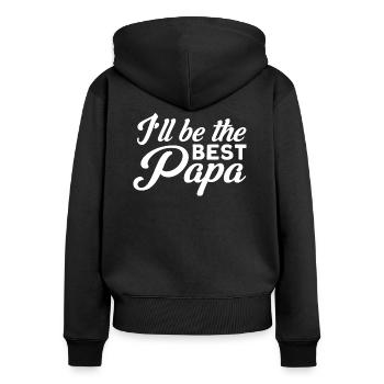 Bester Papa Vater Vati Papa - Frauen Premium Bio Zip Hoodie - Schwarz - Hinten - Julia (174cm)