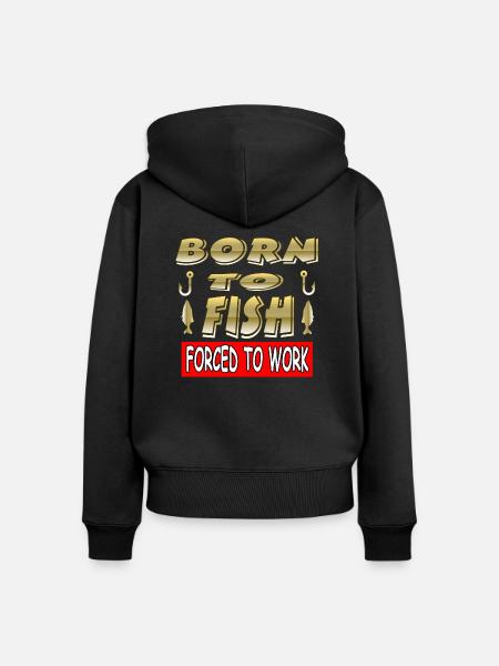 Angeln - Frauen Premium Bio Zip Hoodie - Schwarz