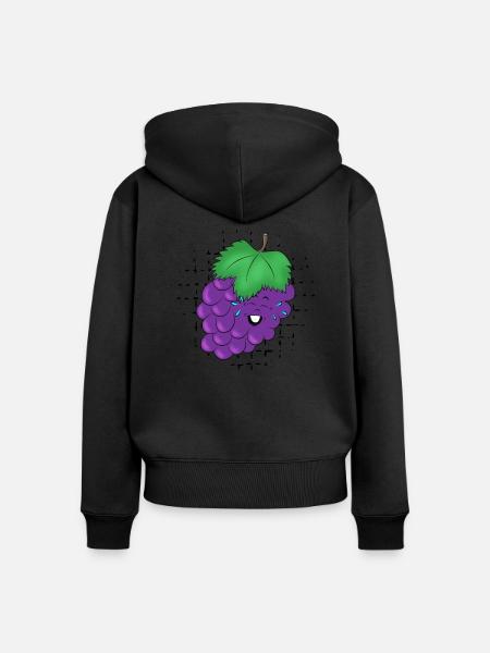 Spaß haben mit Grape - Frauen Premium Bio Zip Hoodie - Schwarz