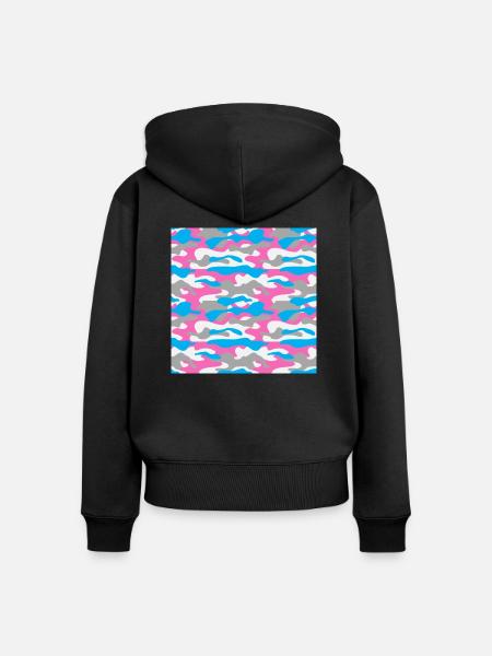 Camouflage 01 - Frauen Premium Bio Zip Hoodie - Schwarz