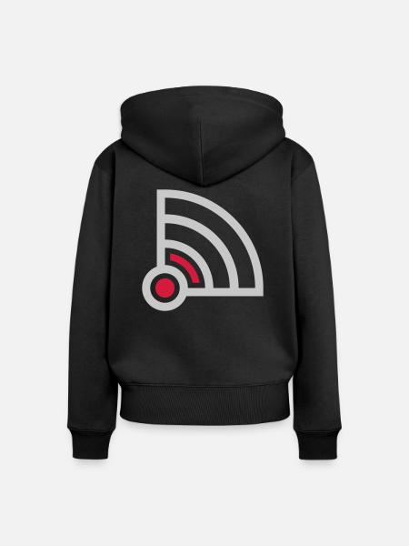 Wifi Logo keine Verbindung - Frauen Premium Bio Zip Hoodie - Schwarz