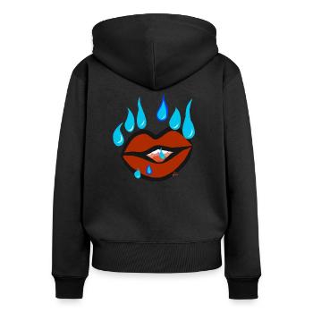 Lips seek tears v11.00 - Women's Premium Organic Zip Hoodie - black - Back - Julia (174cm)