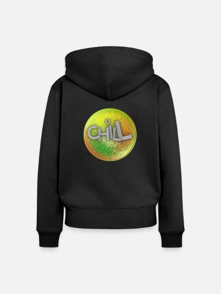CHILL - Frauen Premium Bio Zip Hoodie - Schwarz