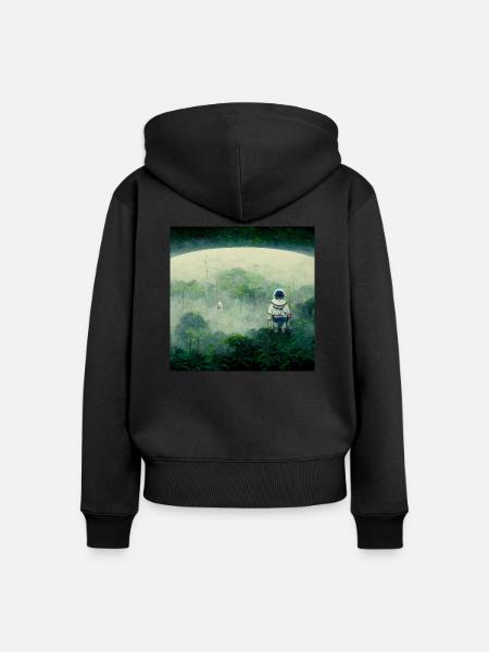 Lonely Voyager 07 - Frauen Premium Bio Zip Hoodie - Schwarz