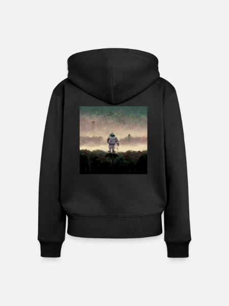 Lonely Voyager 050 - Frauen Premium Bio Zip Hoodie - Schwarz
