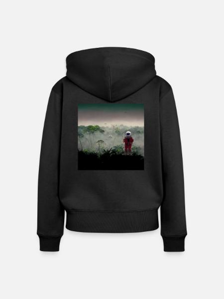 Lonely Voyager 077 - Frauen Premium Bio Zip Hoodie - Schwarz