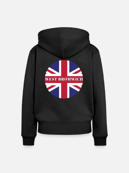 West-Bromwich - Frauen Premium Bio Zip Hoodie - Schwarz