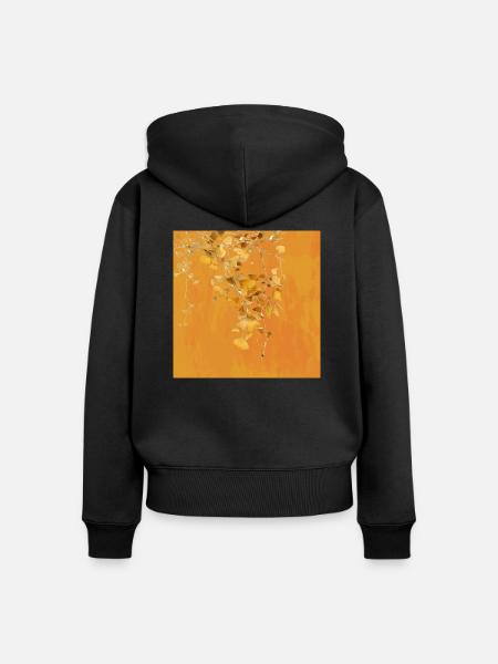 Gingko - Frauen Premium Bio Zip Hoodie - Schwarz