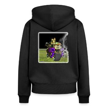 Steam Pro Biker - Game Over - Frauen Premium Bio Zip Hoodie - Schwarz - Hinten - Julia (174cm)