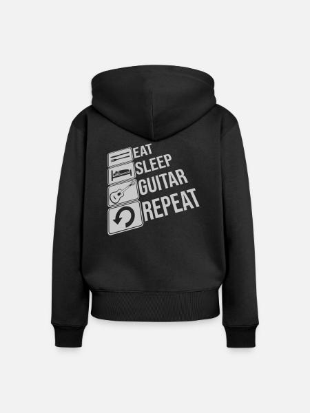 Rock Eat Sleep Repeat - Frauen Premium Bio Zip Hoodie - Schwarz