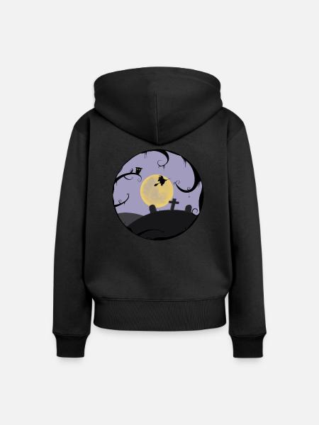 Halloween Witch - Frauen Premium Bio Zip Hoodie - Schwarz