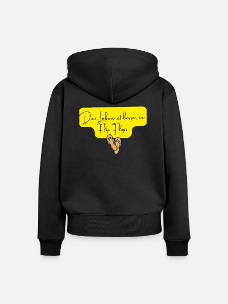 Flip Flop - Frauen Premium Bio Zip Hoodie - Schwarz