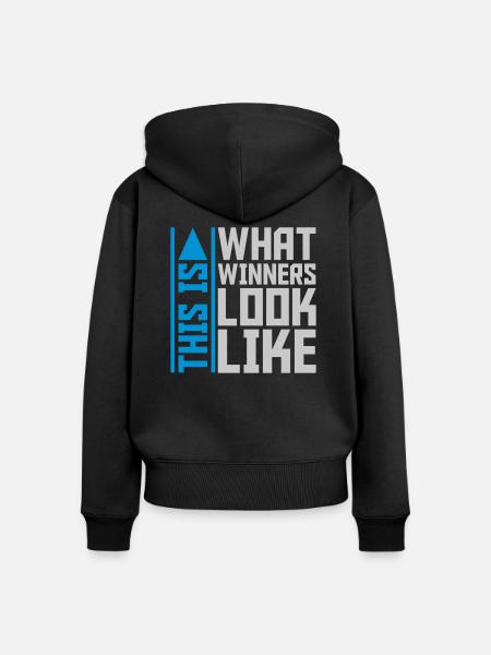 What Winners Look Like - Frauen Premium Bio Zip Hoodie - Schwarz