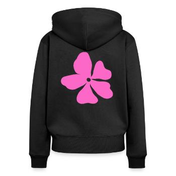 Pink Hippy Flower Power - Women's Premium Organic Zip Hoodie - black - Back - Julia (174cm)