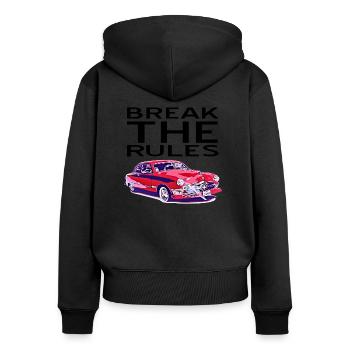 Voiture - Sweat à capuche zippé Premium bio Femme - noir - Dos - Julia (174cm)