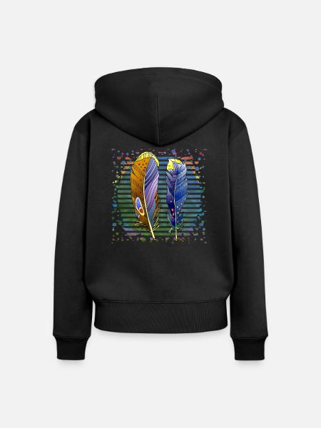 Feder - Frauen Premium Bio Zip Hoodie - Schwarz