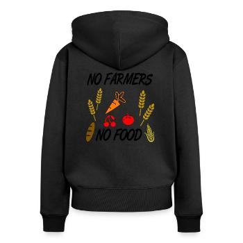 Cultivateur - Sweat à capuche zippé Premium bio Femme - noir - Dos - Julia (174cm)