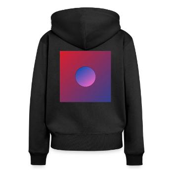 Ball - Frauen Premium Bio Zip Hoodie - Schwarz - Hinten - Julia (174cm)