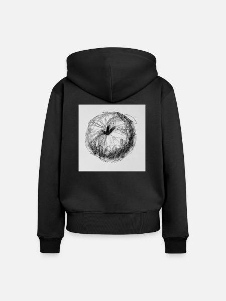 Apfel - Frauen Premium Bio Zip Hoodie - Schwarz