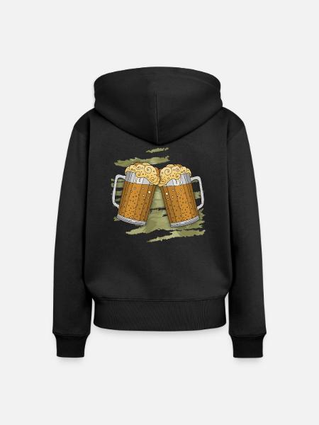 Pints - Frauen Premium Bio Zip Hoodie - Schwarz