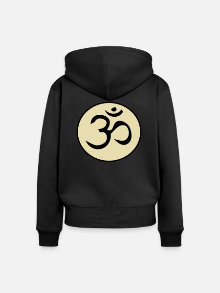 Om - Frauen Premium Bio Zip Hoodie - Schwarz