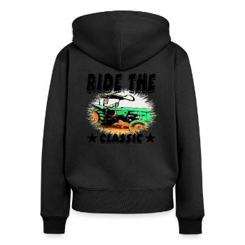 Tractor - Women's Premium Organic Zip Hoodie - black - Back - Julia (174cm)