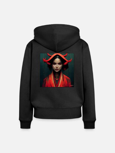 Die Dämonenkönigin - Frauen Premium Bio Zip Hoodie - Schwarz