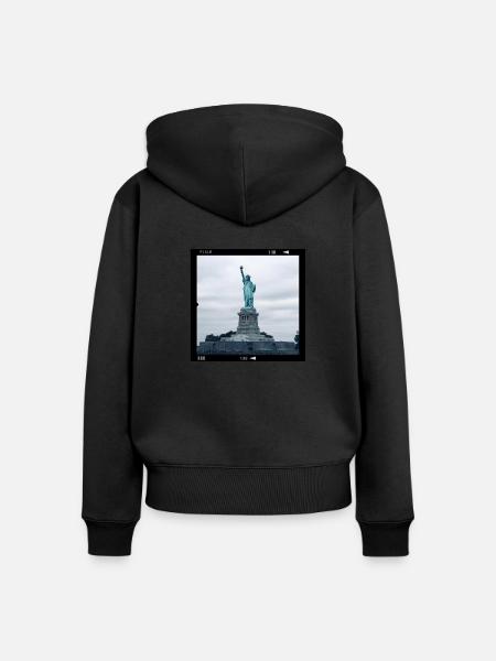 Freiheitsstatue - Frauen Premium Bio Zip Hoodie - Schwarz