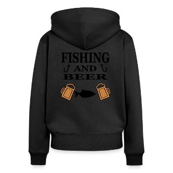 Pêche - Sweat à capuche zippé Premium bio Femme - noir - Dos - Julia (174cm)