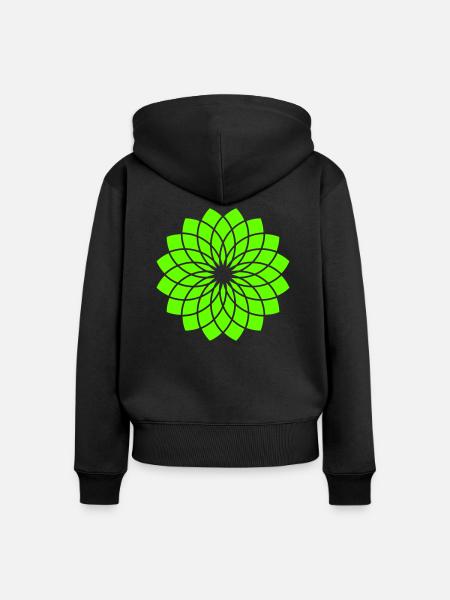 Green Lotus - Frauen Premium Bio Zip Hoodie - Schwarz