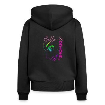 Belle et démone (rainbow style) - Sweat à capuche zippé Premium bio Femme - noir - Dos - Julia (174cm)