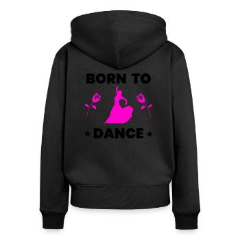 Danser - Sweat à capuche zippé Premium bio Femme - noir - Dos - Julia (174cm)