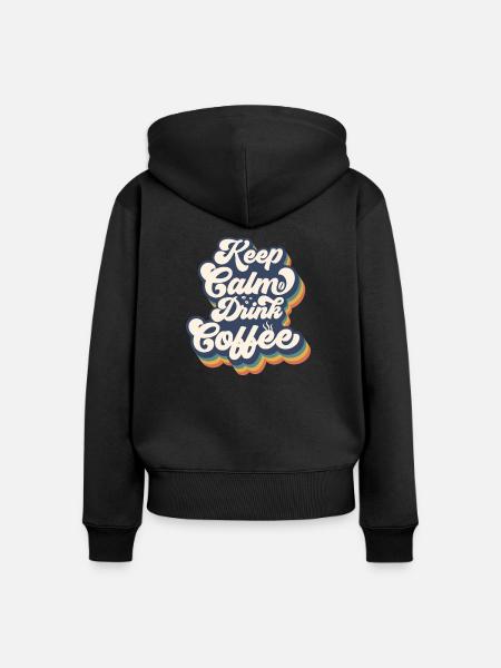 Coffee - Frauen Premium Bio Zip Hoodie - Schwarz
