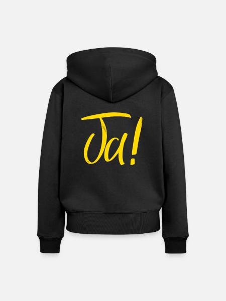 Ja ! - Frauen Premium Bio Zip Hoodie - Schwarz