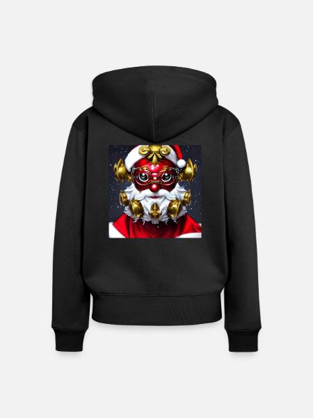 Serie: Distopia of Christmas - Frauen Premium Bio Zip Hoodie - Schwarz