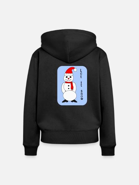 Let it snow - Frauen Premium Bio Zip Hoodie - Schwarz