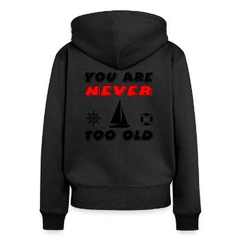 Sail - Women's Premium Organic Zip Hoodie - black - Back - Julia (174cm)