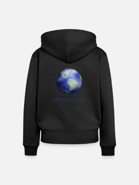 # Für die Erde - Frauen Premium Bio Zip Hoodie - Schwarz