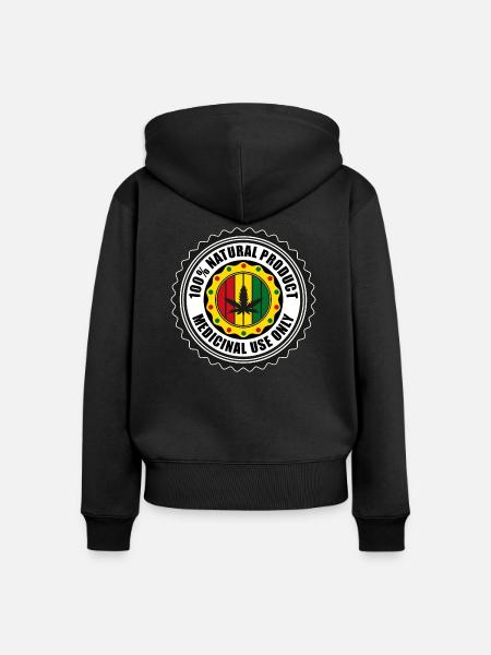 Cannabis - Frauen Premium Bio Zip Hoodie - Schwarz