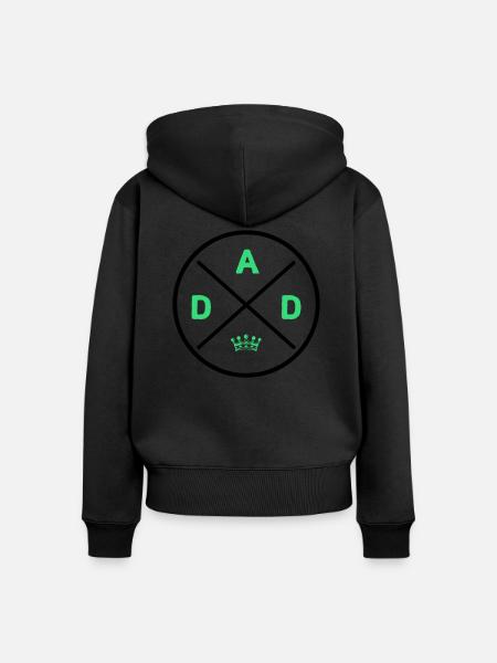 Dad King - Frauen Premium Bio Zip Hoodie - Schwarz