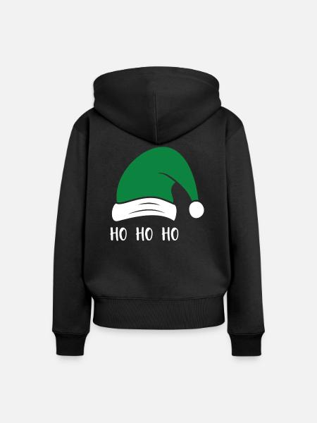 HO HO HO - Frauen Premium Bio Zip Hoodie - Schwarz