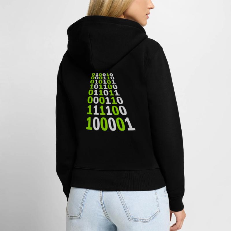 Binär Code Programm Sprache Frauen Premium Bio Zip Hoodie