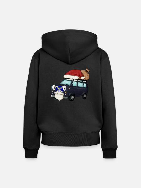 Weihnachts-Landy - Frauen Premium Bio Zip Hoodie - Schwarz