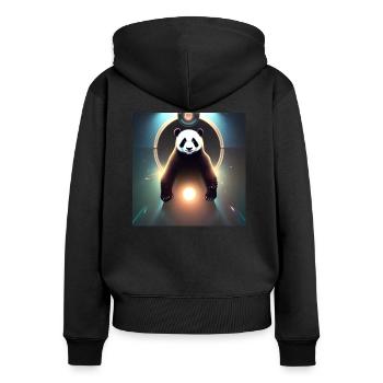 A panda for every heart - Women's Premium Organic Zip Hoodie - black - Back - Julia (174cm)