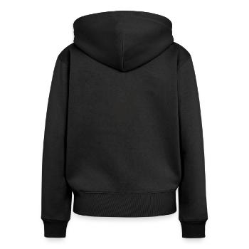 Steinbock - Frauen Premium Bio Zip Hoodie - Schwarz - Hinten - Julia (174cm)