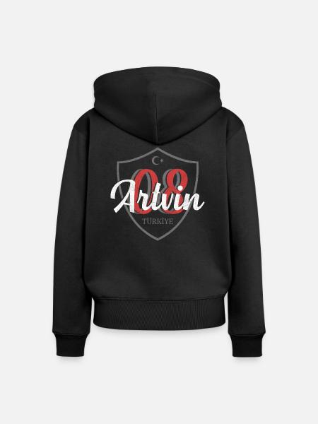 Artvin - Frauen Premium Bio Zip Hoodie - Schwarz